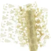 Tischläufer Tischband Organza mit glitzernden Tannen und Hirschen weiß goldfarbig 28x300m