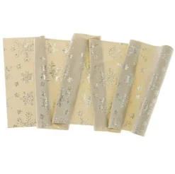 Tischläufer Tischband Samt creme mit goldfarbigen Kristallen 28x300m