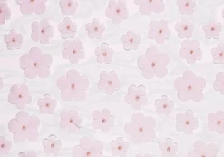 Tischläufer Tischband Tüll mit 3D Blüten rosa 0,26x5m