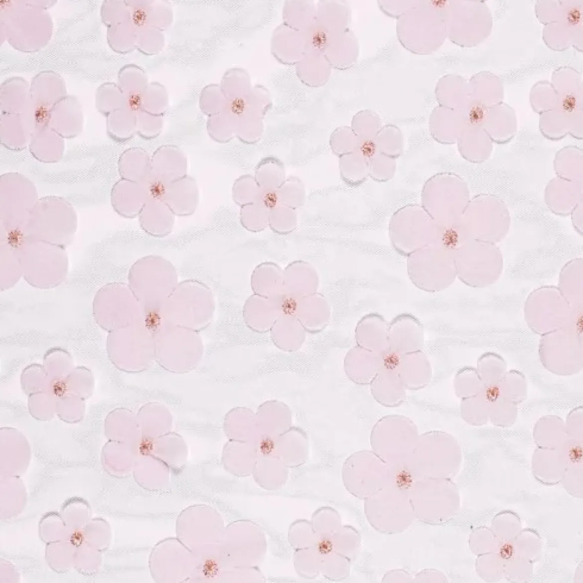 Tischläufer Tischband Tüll mit 3D Blüten rosa 0,26x5m
