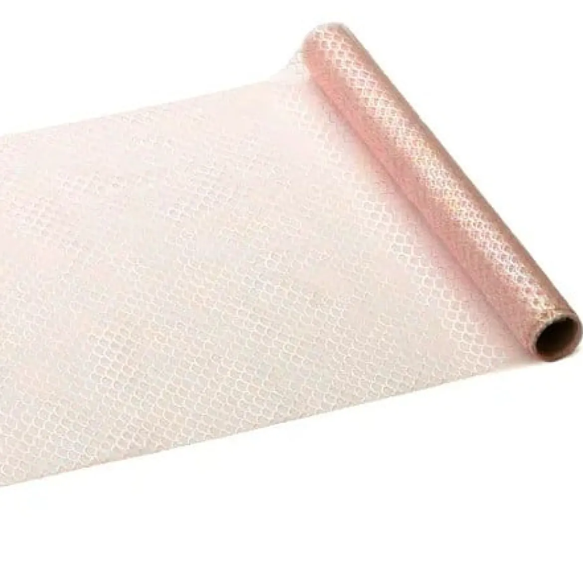 Tischläufer Tüllband rosa mit Glitzer-Schuppenmuster 0,32x3m