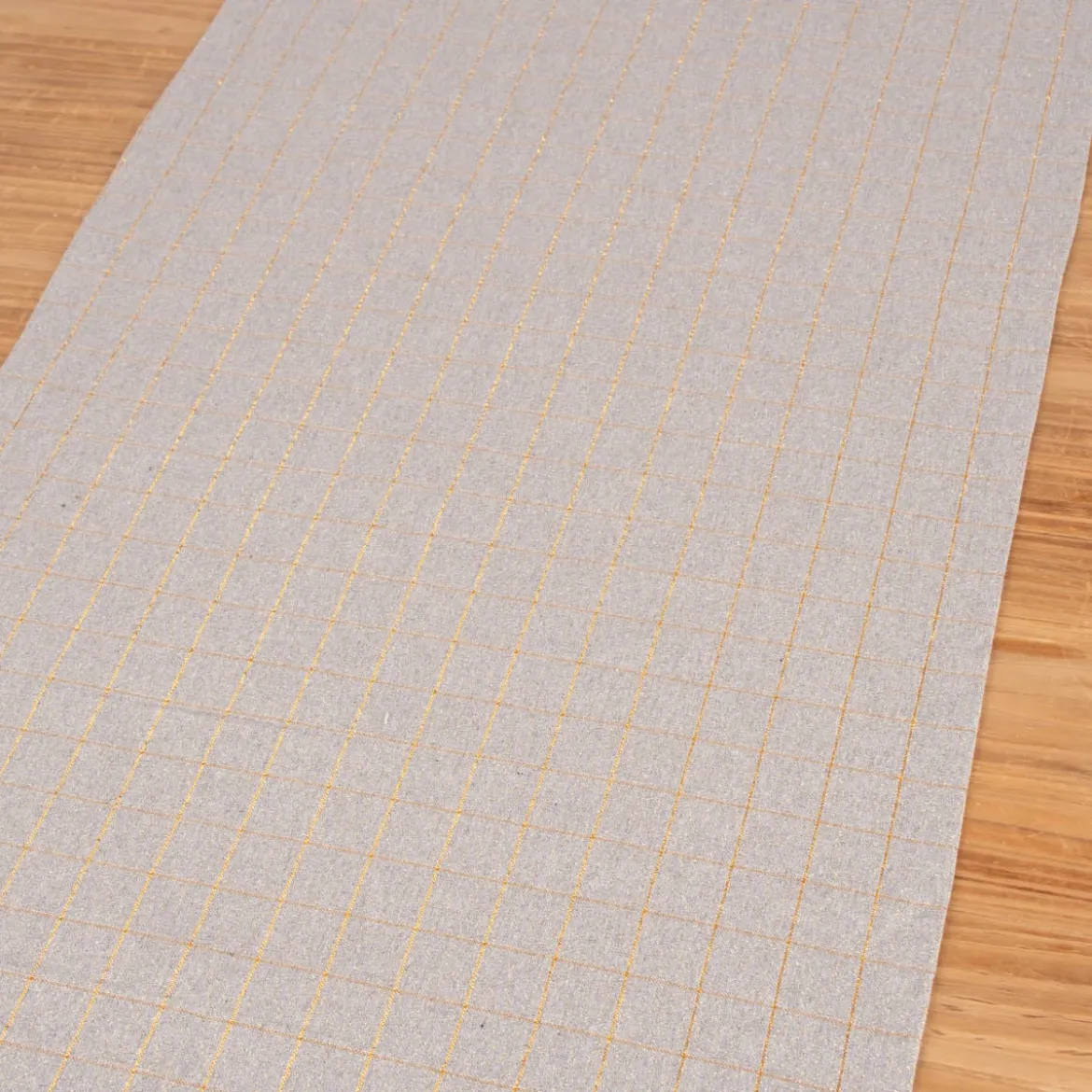 Tischläufer Tyra Karo grau goldfarbig 45x150cm