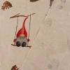 Tischläufer Weihnachten Tomte Weihnachtswichtel Leinenlook natur rot braun 40x160cm von SCHÖNER LEBEN.