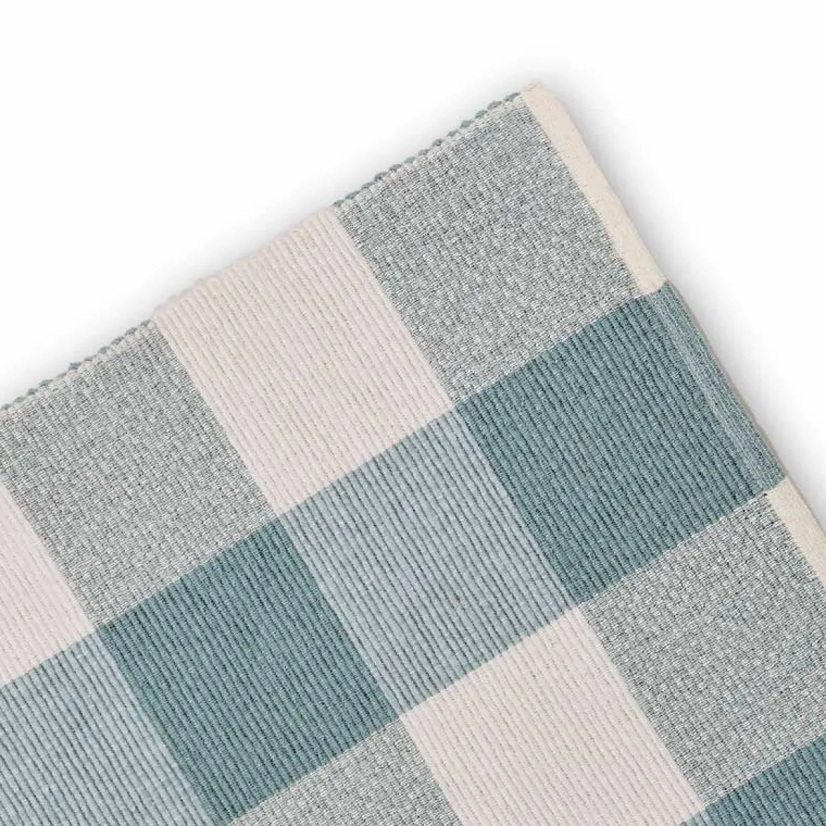 Tischset Gastro aus Baumwolle Rib Karos blau beige 35x50cm 2er Set