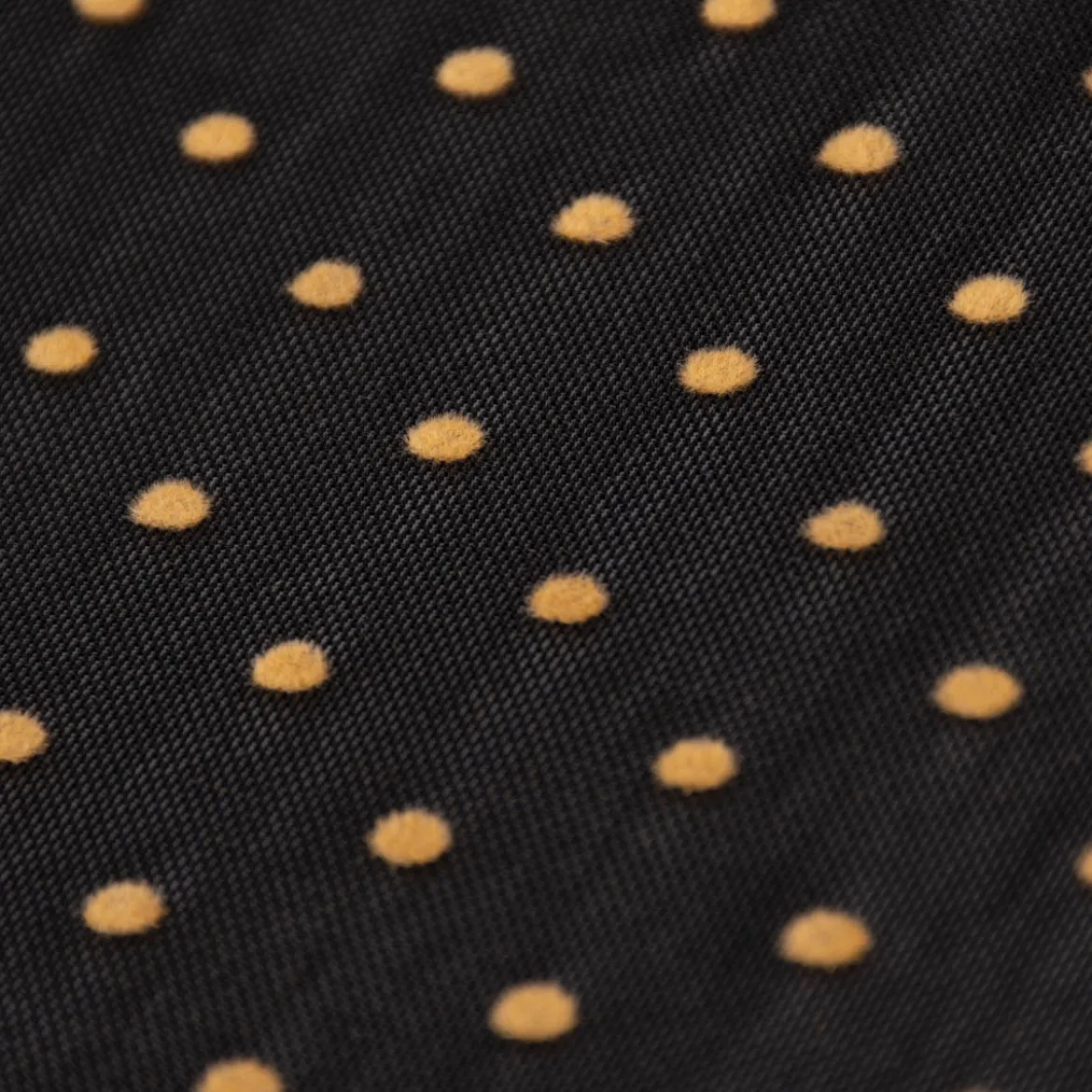 Tüll Mesh Stretch extraweich mit Flock Punkte schwarz ocker 1,4m Breite