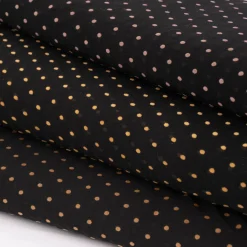 Tüll Mesh Stretch extraweich mit Flock Punkte schwarz ocker 1,4m Breite