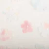 Tüllstoff 3D Blüten mit Perlen weiß hellblau rosa gelb 1,4m Breite