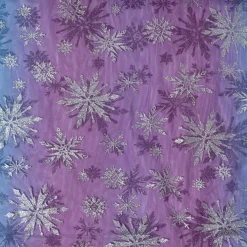 Tüllstoff Farbverlauf Glitzerkristalle pink blau silberfarbig 1,55m Breite
