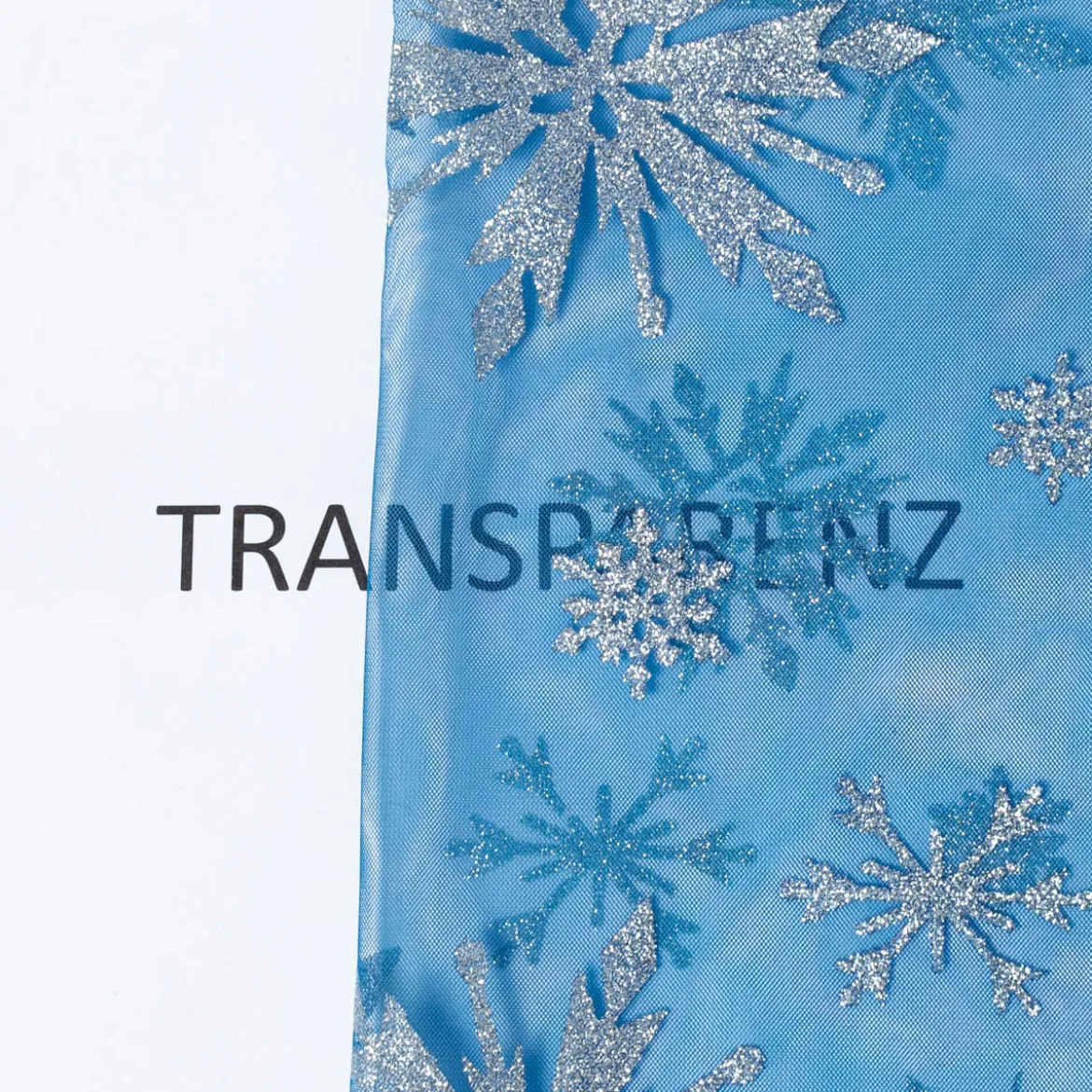 Tüllstoff Farbverlauf Glitzerkristalle pink blau silberfarbig 1,55m Breite