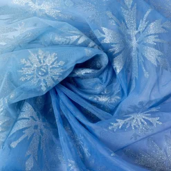 Tüllstoff Farbverlauf Glitzerkristalle blau lila silberfarbig 1,55m Breite