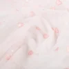 Tüll Stoff Herzchen Stickerei & Glitzer rosa 125cm Breite