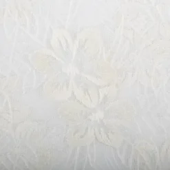 Tüllstoff mit Blumenstickerei wollweiß 140cm breit