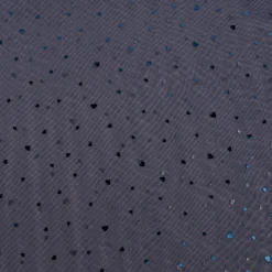 Tüllstoff mit Herzchen dunkelblau 1,50m Breite