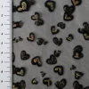 Tüllstoff Softtüll Flock Hearts Gitzerherzchen schwarz goldfarbig 1,50m Breite