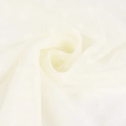 Tüll weich Brauttüll Punkte creme 1,60m