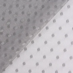 Tüll weich Brauttüll Punkte grau 1,60m