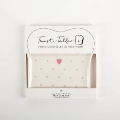 Toastteller Herz Pünktchen 14,5x15,5cm von Grafik Werkstatt
