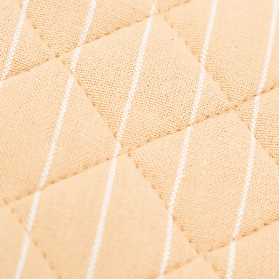 Topflappen aus Baumwolle gestreift sandgelb weiß 20x20cm von Linen & More