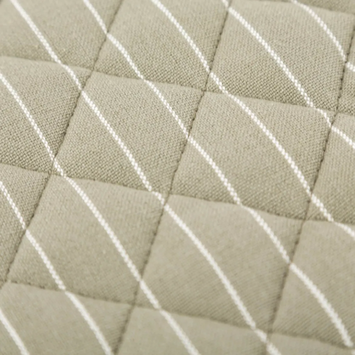 Topflappen aus Baumwolle gestreift olivgrün weiß 20x20cm von Linen & More