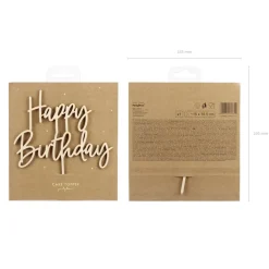 Torten Stecker Cake Topper Happy Birthday Holz 15x16,5cm