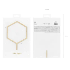 Torten Stecker Cake Topper Hexagon Holz 24cm