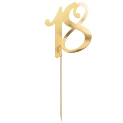 Torten Stecker 18 goldfarbig 9x10cm