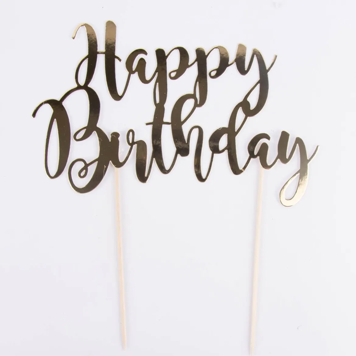 Torten Stecker Happy Birthday goldfarbig 22,5cm
