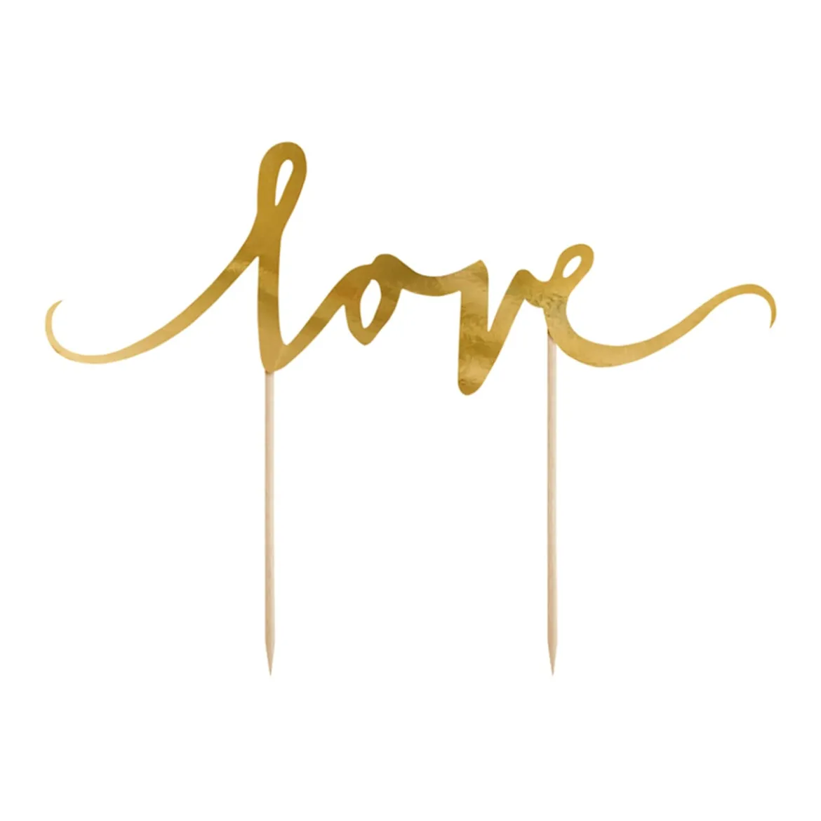 Torten Stecker Love goldfarbig 23x16cm