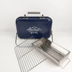 Tragbarer Grill Koffer Large Portable BBQ stainless steel blau von Gentlemen´s Hardware