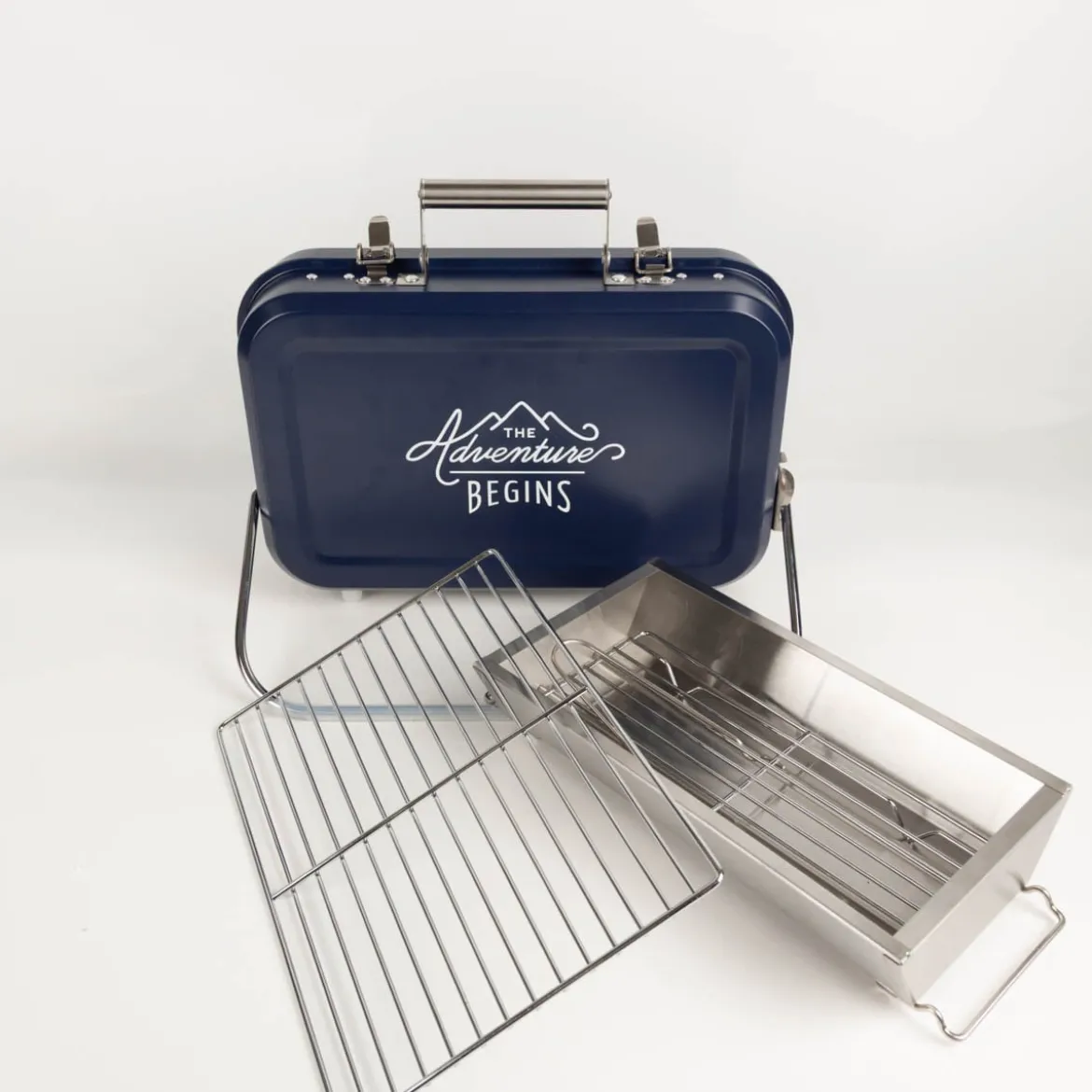 Tragbarer Grill Koffer Large Portable BBQ stainless steel blau von Gentlemen´s Hardware