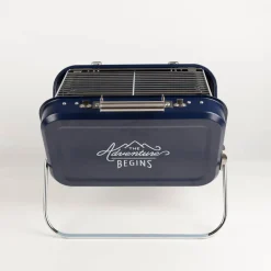 Tragbarer Grill Koffer Large Portable BBQ stainless steel blau von Gentlemen´s Hardware
