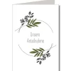 Trauerkarte zum Klappen mit Umschlag Unsere Anteilnahme Blätterkranz A6 von KEITCARDS