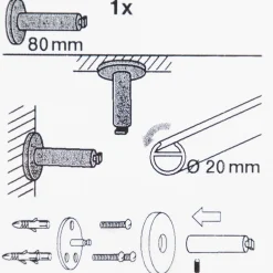 Träger 20mm match 8cm 1 Stück schwarz