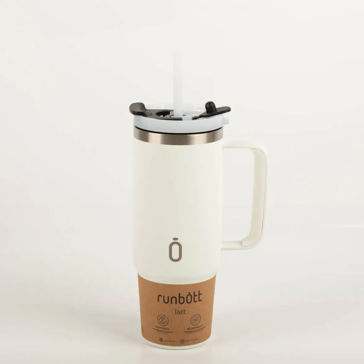 Trinkbecher Runbott Latt 800 Cream mit Henkel 800ml - geschmacksneutral, BPA-frei und auslaufsicher