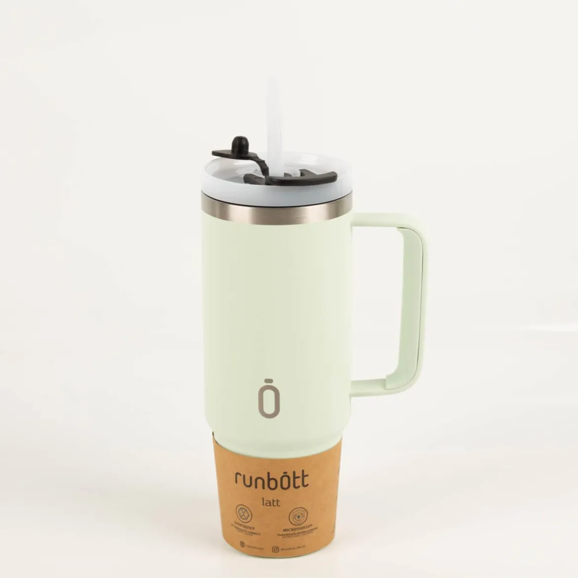 Trinkbecher Runbott Latt 800 Melon mit Henkel 800ml - geschmacksneutral, BPA-frei und auslaufsicher