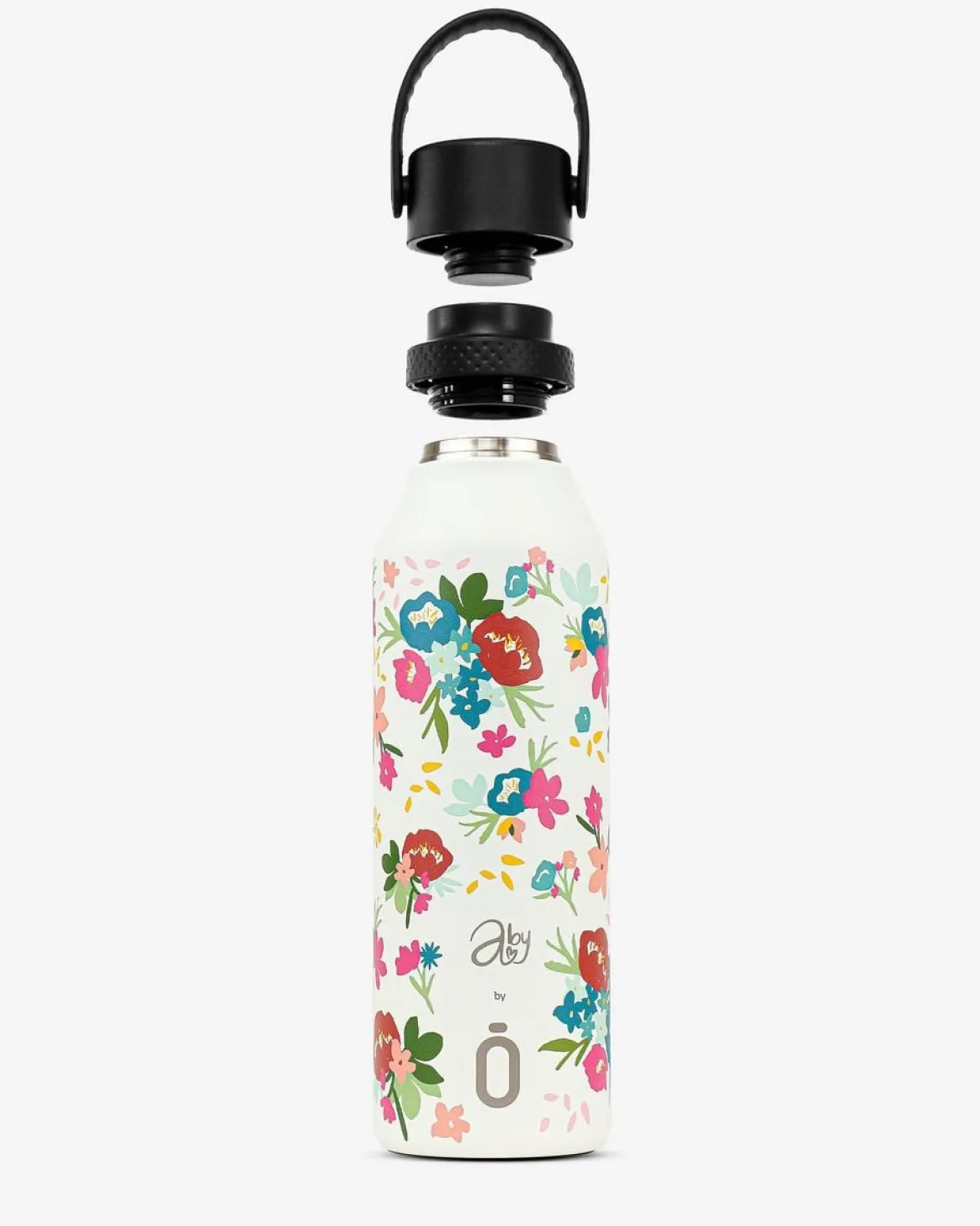 Trinkflasche ABIGAIL MORALES Bouquet Cream Runbott 600ml - geschmacksneutral, BPA-frei und auslaufsicher