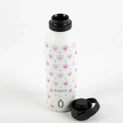 Trinkflasche Berreca Hearts Cream von Runbott 600ml - geschmacksneutral, BPA-frei und auslaufsicher