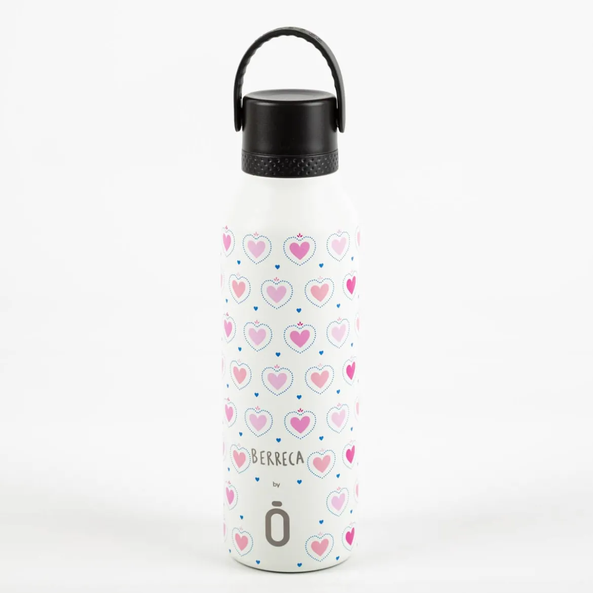 Trinkflasche Berreca Hearts Cream von Runbott 600ml - geschmacksneutral, BPA-frei und auslaufsicher