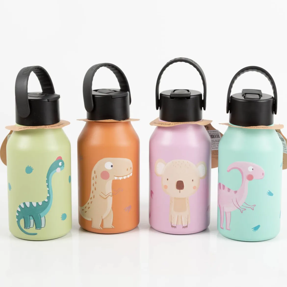 Trinkflasche Marta Munté Parasaulophus emerald pink von Runbott 350ml - geschmacksneutral, BPA-frei und auslaufsicher