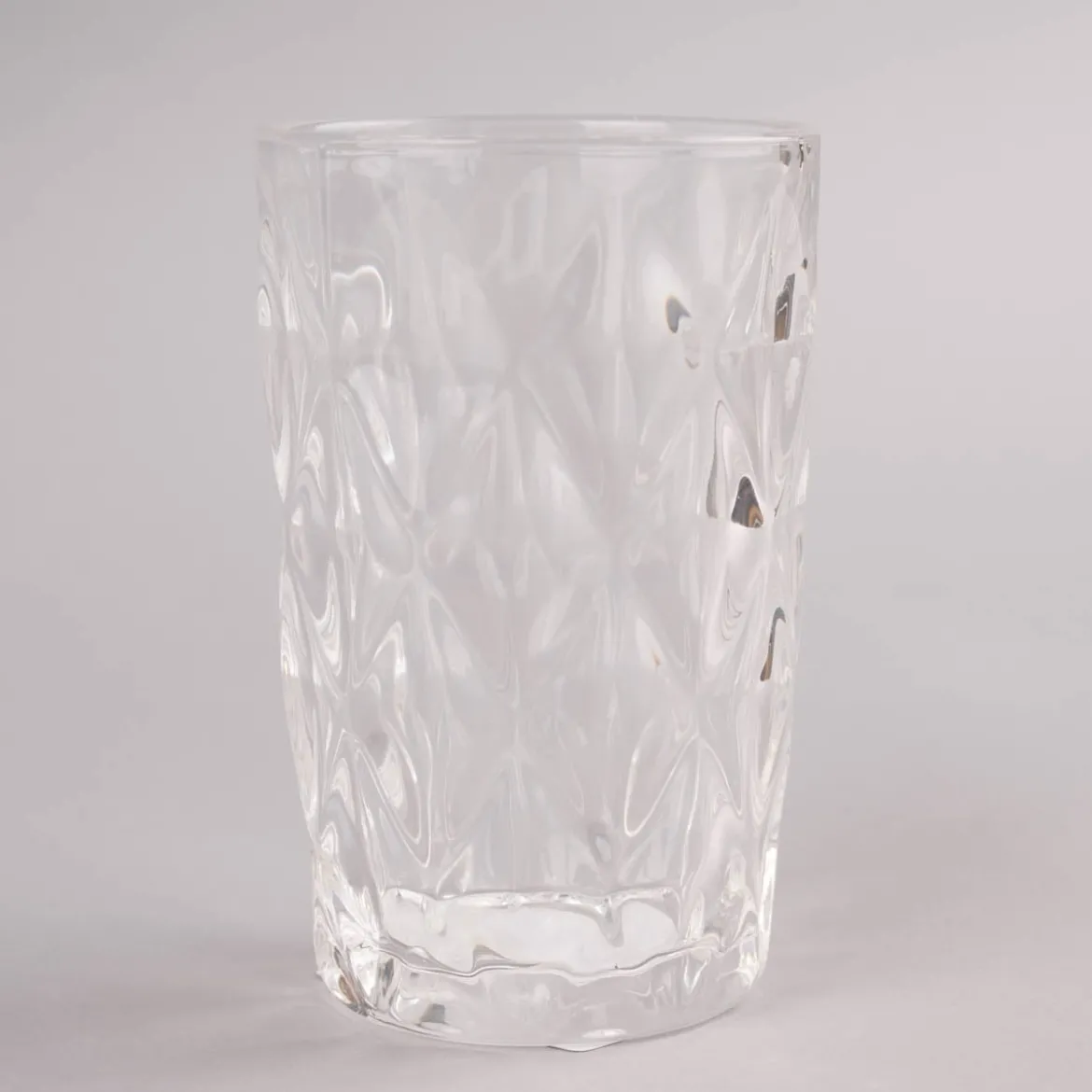Trinkglas Diamantmuster geprägt Glas farblos 13x8cm