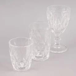 Trinkglas Diamantmuster geprägt Glas farblos 13x8cm