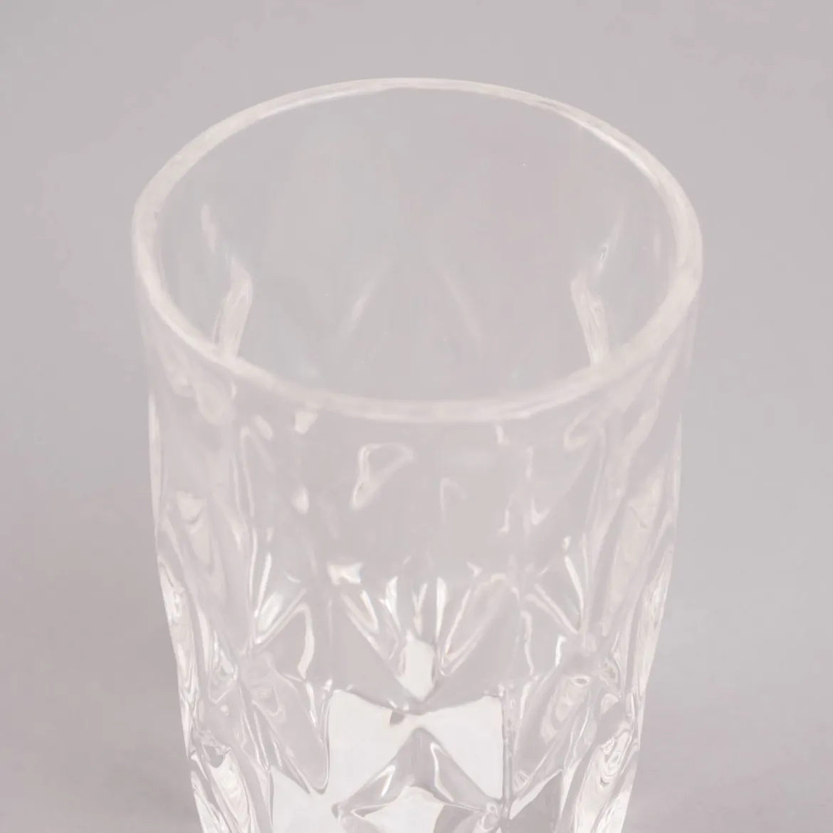 Trinkglas Diamantmuster geprägt Glas farblos 13x8cm