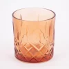 Trinkglas geprägt Diamantmuster Glas bernstein 8,5x7,5cm 345ml