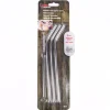 Trinkhalm 3er Set mit Reinigungsbürste Edelstahl 21cm