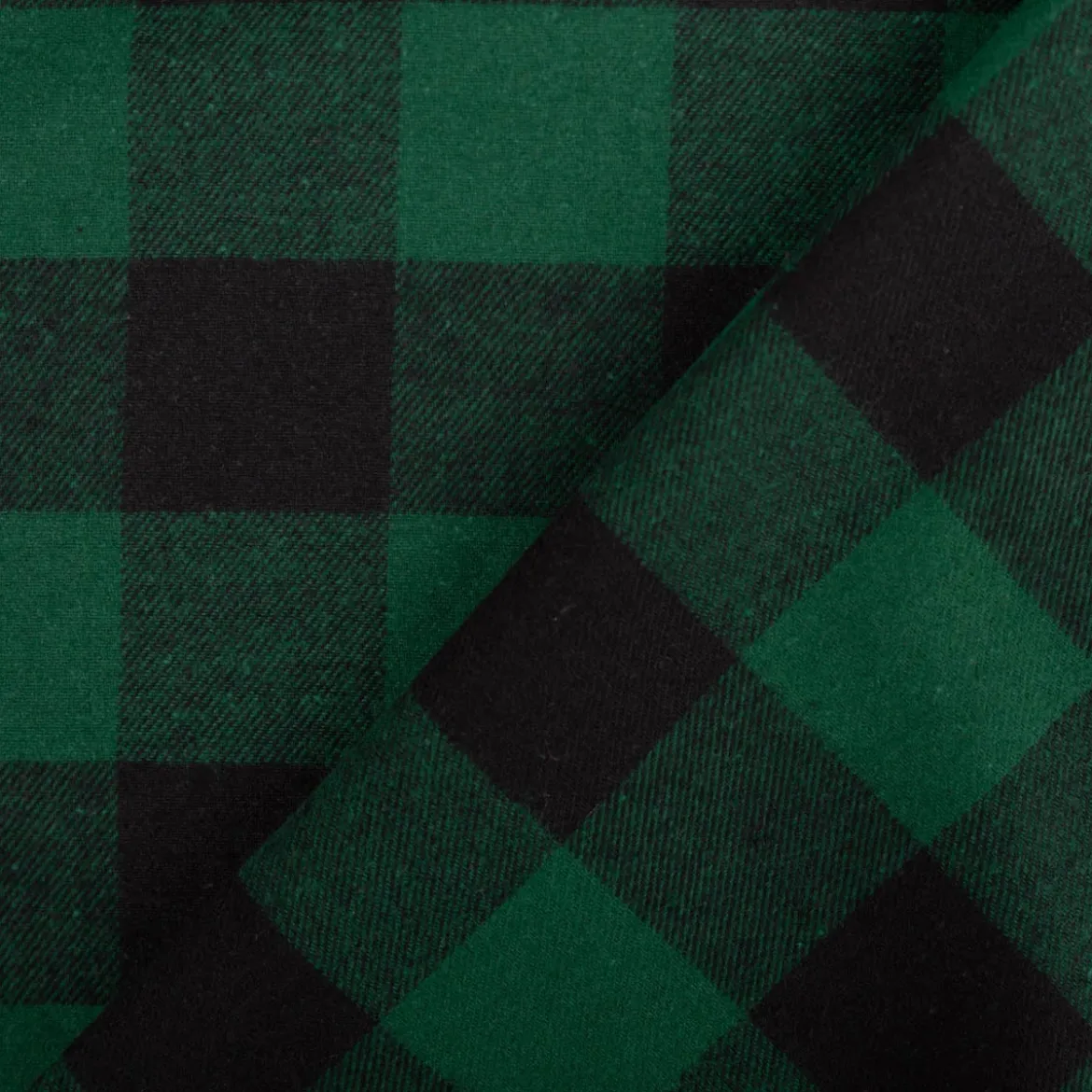 Twill Stoff Baumwollstoff Karo grün schwarz 145cm