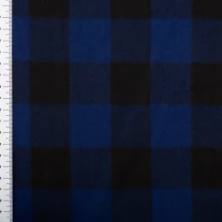 Twill Stoff Baumwollstoff Karo blau schwarz 145cm