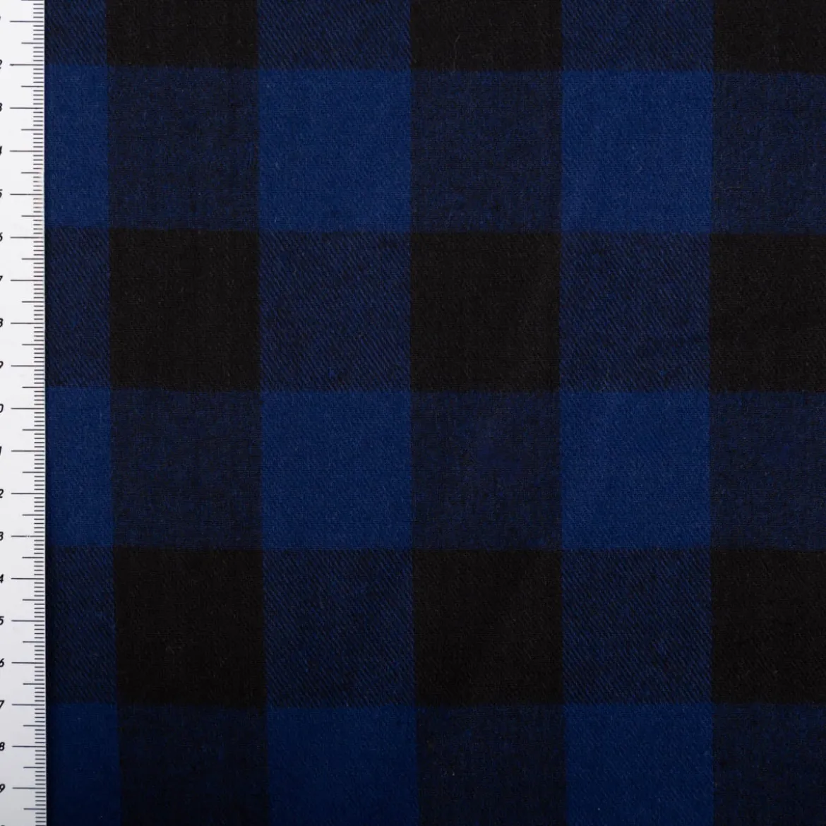 Twill Stoff Baumwollstoff Karo blau schwarz 145cm