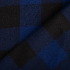 Twill Stoff Baumwollstoff Karo blau schwarz 145cm