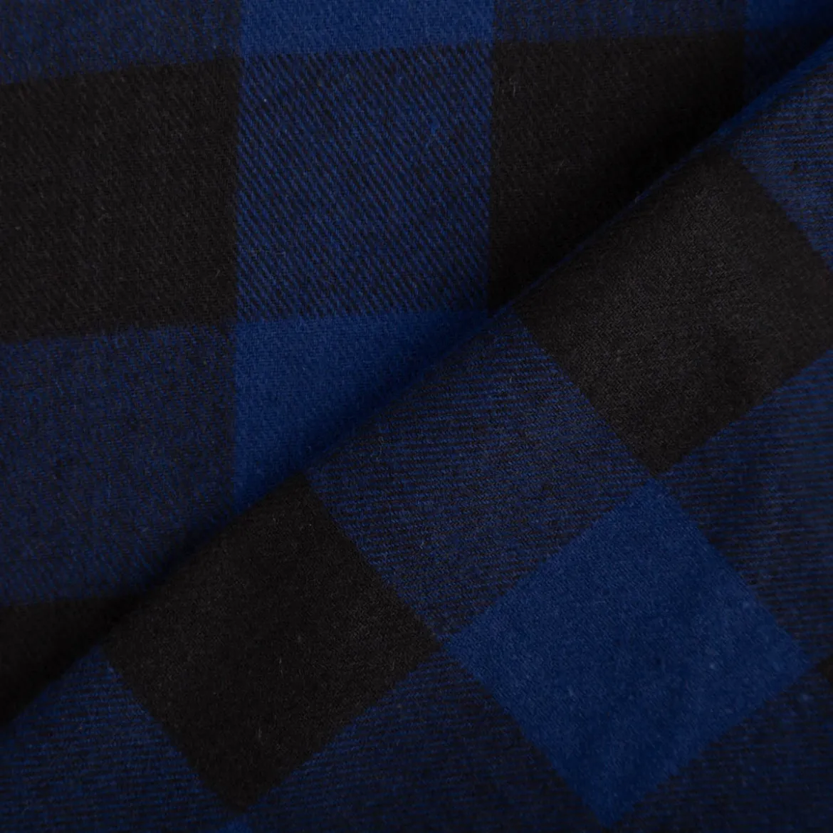 Twill Stoff Baumwollstoff Karo blau schwarz 145cm