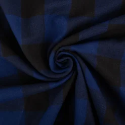 Twill Stoff Baumwollstoff Karo blau schwarz 145cm
